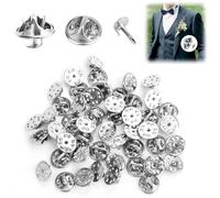Chiusure a Farfalla,50 Pairs Farfalla Frizione,Frizione per Pin Farfalla,per DIY Craft Artigianato E Creazione di Gioielli(Argento)