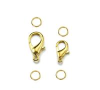 Chiusure a moschettone, 50 set da 10/14,0 mm, chiusure a moschettone, anelli di congiunzione for ganci for braccialetti, collane, catene, portachiavi, connettori finali, creazione di gioielli fai da t