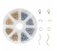 Chiusure a moschettone in acciaio inossidabile, anelli di congiunzione aperti, tappi per perline a cricchetto per forniture fai da te per braccialetti e collane, kit per la creazione di gioielli, se