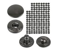 Chiusure a scatto senza cucitura, Ø 12,5 mm, 20 paia, nero-grigio, set senza attrezzi, clip per tessuti fai da te, chiusura a scatto con clip a molla, riparazione di bottoni in metallo