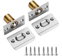 Chiusure a sfera per porte interne, confezione da 2 chiavistelli regolabili per porte a rullo, con cuscinetti a sfera a molla per ante di armadi, argento