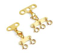Chiusure a strati per collane in oro 14 K, separatore per collane multiple (2 pezzi)