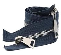 Chiusure con zip con estremità aperta, chiusure a zip, 1 pz #8 70 cm cerniere separate a due vie (cerniera aperta) per giacche, cucito, cappotti, artigianato, denti in metallo argento (cintura blu, 70