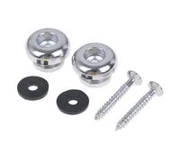 Chiusure for tracolle for chitarra Teste di funghi Rame cromato 2 pezzi Chiusure for tracolle for chitarra Basso Pulsanti con fibbia for cintura Argento/Nero/Oro (Color : Silver)