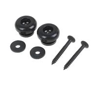 Chiusure for tracolle for chitarra Teste di funghi Rame cromato 2 pezzi Chiusure for tracolle for chitarra Basso Pulsanti con fibbia for cintura Argento/Nero/Oro (Color : Black)