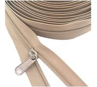 Chiusure lampo a estremità aperta, cerniere a spirale, cerniere a spirale in nylon 3# con cursori for cerniere, cerniere beige for indumenti da cucito artigianali fai da te (dimensioni: 10 metri (10,9