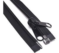 Chiusure lampo a estremità aperta, cerniere a spirale, cerniere in nylon di grandi dimensioni da 10 33 pollici Nastro nero con cursore a doppia linguetta Cerniere resistenti for cucito, sacco a pelo,