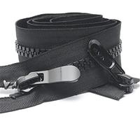 Chiusure lampo a estremità aperta, cerniere a spirale, doppia apertura in resina resistente NO.15 grande for testa da cucire Cappotto in cotone bidirezionale Accessori piumino lungo (Colore : Nero 70C