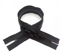 Chiusure lampo a estremità aperta, cerniere a spirale, resina resistente NO.10 doppia apertura grande for testa da cucire Cappotto in cotone bidirezionale Accessori piumino lungo (Colore : Nero 90CM,