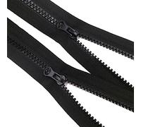 Chiusure lampo con estremità aperte, cerniere a spirale, cerniera in resina plastica 5# con tiretti for cerniere, cerniere for cappotti con estremità aperte nere da 60-80 cm for accessori da cucito (2