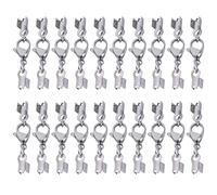 Chiusure Lobster Claw con Cord End Chiusura Moschettone Ganci in Acciaio Inox Fermagli per DIY Braccialetti Collana Cordoncino Pelle Bigiotteria (20 Sets)
