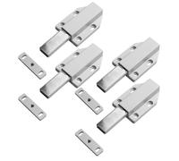 Chiusure magnetiche a pressione, con meccanismo a molla, per armadietti, cassetti, armadi, in acciaio inox, 116 x 46 mm, colore: bianco