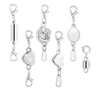 Chiusure Magnetiche per Collane - 6 Pezzi Montatura per Braccialetti | Estensore per Riparazione Collane con Ganci a Aragosta per Creazione Gioielli Compleanno Matrimonio Vacanza