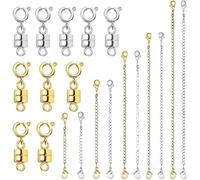 Chiusure magnetiche per collane, chiusura magnetica, 20 pezzi di chiusura a catena, per choker, collier impilabile, per uso quotidiano, regalo per donne, famiglia, fidanzata, figlia