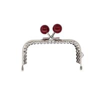 Chiusure per Borse Uncinetto 3 pz 8.5 cm Perline Caramelle Tono Argento Metallo Lucido Telaio Della Borsa Maniglia for Pochette Accessori Della Borsa Fare Cucito Bacio Chiusura di Blocco(Dark Red)