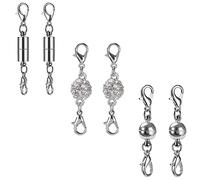 Chiusure per Collane,Chiusure Braccialetti,Magnetici Catenacci,Chiusure di Aragosta Magnetica, per Gioielli Collana Bracciale Fai da Te Decor,Contiene Tre Stili Diversi (6 Pezzi,Argento)