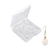 Chiusure per orecchini - chiusura a proiettile in | 1100 chiusure sicure per orecchini | chiusure per orecchini con foro, parte posteriore trasparente per orecchini | tappi per orecchini in