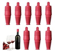 Chiusure per vino - 8 pezzi, riutilizzabili e morbide, in silicone, per champagne, bevande, viaggi, bar, feste, cibo, ristorante, cucina