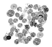 Chiusure Posteriori per Spille Distintivi Argento, 50 Set | Ferro e Rame, Portatile e Leggero, Scatola , per Abbigliamento e Creazioni di Gioielli