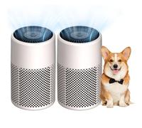 CHIVALZ Confezione Da 2 Purificatori D'Aria per Camera Da Letto e Casa, Vero Filtro HEPA Contro Polvere, Fumo, Peli Di Animali Domestici, Piccolo Purificatore D'Aria Con Modalità Sleep