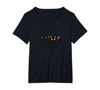 Chive Catitude: Sassy Cat Lover Design con Impronte di Zampe Maglietta, Donna Plus-Size, Nero, 4X