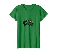 Chive Catitude: Sassy Cat Lover Design con Impronte di Zampe Maglietta, Donna, Verde Mela, 3XL
