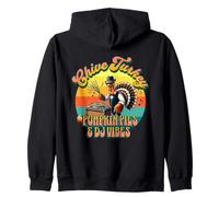 Chive Turkey Pumpkin Pies DJ Vibes, Gioco di Parole retrò per Il Ringraziamento Felpa con Cappuccio