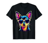 Chiweenie Cane con Occhiali da Sole Pop Art Chiweenie Lovers Maglietta