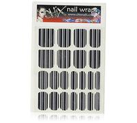 Chix Nails Stripes Minx trendy Style fingers Toes vinyl Foils nail Wraps, argento/nero/bianco a righe