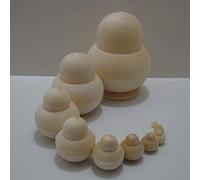 Chiyyak 10 Pezzi di Bambole Russe Che Nidificano Non Verniciate per Regali di Compleanno per Bambini, Materiale Artigianale in Legno Resistente, Perfetto per la Personalizzazione (Come mostrato)