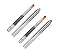 Chiyyak 2 Pezzi di Spazzola per le Labbra, Design Ergonomico di Sigillatura Inserzionale, Pennello Rossetto Piccolo, Facile Pulire a Testa Singola Fatta di Tubo di Alluminio