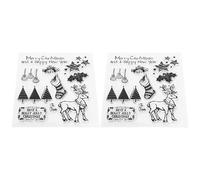 Chiyyak 2 Set Timbro Trasparente, Timbro Rettangolare TPR Fai da Te per Scrapbooking, con Fustella, Impronta Trasparente per la Creazione di Cartoline di Diario Decorazione di Alb