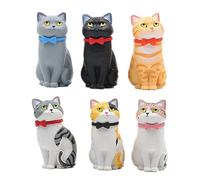 Chiyyak 6 Pezzi Modello Giocattolo Gatto, Gesti Interessanti, Forma Carina, Fatti a Mano, Simulazione Ad Alta Simulazione, Ornamenti per Animali per Bambini e Adolescenti