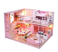 Chiyyak Accessori per la Casa delle Bambole Fatte in Legno, 31 X 24 X 7 Cm, Casa per Ragazza in Miniatura Fai -da -te Fattura di Legno, Kit Modello, Giocattoli,