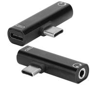 Chiyyak Adattatore Distributore per Cuffie di Ricarica da TypeC a 3,5 Mm con Protezione in Alluminio per LeEco LeMax, Argento (#2)