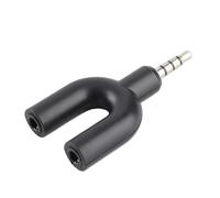 Chiyyak Adattatore Splitter per Cuffie a Forma di U Nero Ad Alta fedeltà Nessun Rumore di conduttività Elettrica 1,3 "x 1,0" per L'uso Quotidiano (Nero)