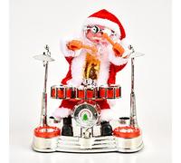 Chiyyak Babbo Natale con Musica Elettrica Natalizia, Regalo Allegro per Bambini e Amici, Materiale in Flanella da 20 Cm, Ornamento per Canto e Danza (#1)