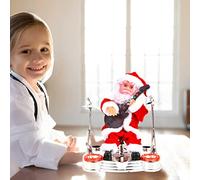 Chiyyak Babbo Natale con Musica Elettrica Natalizia, Regalo Allegro per Bambini e Amici, Materiale in Flanella da 20 Cm, Ornamento per Canto e Danza (#3)