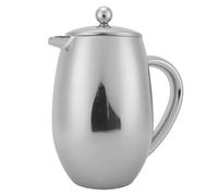 Chiyyak Caffettiera a Pressione, Acciaio Inossidabile 304 600 Ml a Doppia Parete con Isolamento Termico Sotto Vuoto, con Filtro a Maglia Fine, per Campeggio All'aperto Domestico