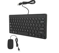 Chiyyak Comoda Combinazione di Tastiera e Mouse Cablata con Interfaccia USB a 78 Tasti e 4 Pulsanti per Uso Generale (#1)