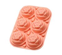 Chiyyak Cubi di Ghiaccio Rosa 3D, a Prova di Perdite, Facili da Risolvere Stampo per di Ghiaccio Siliconico, Forma di a 6 Piante con Coperchio a Imbuto