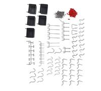 Chiyyak Durevole Kit di Stoccaggio per Attrezzi con Assortimento di Ganci per Pannelli Forati da 114 Pezzi per Un'organizzazione degli Attrezzi - Fissaggio Stabile per Sale, Scantinati e Altro Ancora