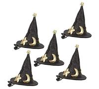 Chiyyak Forcine per Capelli Mini Cappello da Strega di Halloween 5 Fermagli per Capelli Dal Design Unico per Ragazze e Donne 2,8x3,5 Pollici Accessori in Stoffa Nera