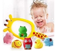 Chiyyak Giocattoli da Bagnetto per Bambini 7 Pezzi/set Simpatici Animali Rete da Pesca per Bambini Giochi D'acqua per L'interazione Genitore-figlio (Colorato1)