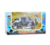Chiyyak High Go Kart - Modellino di auto da corsa in lega, retrattile, durevole, scala 1:32, modello di auto in lega blu (argento)