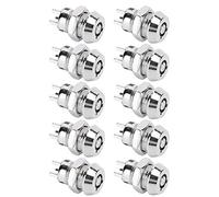Chiyyak Interruttore a Chiave Impermeabile Durevole Interruttore Elettronico con Blocco di Alimentazione in Acciaio Inossidabile Base Ignifuga per Strumenti di Controllo Industriale 12 X 22 Mm 10 Set