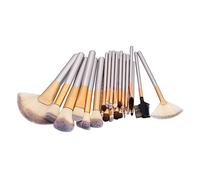Chiyyak Kit di Strumenti per Pennelli per Trucco 24 Pezzi in Nylon Morbido Portatile per Donne e Ragazze Champaign Gold