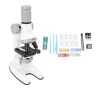 Chiyyak Kit Microscopio Scientifico per Ragazzi, 3 Ingrandimenti, Regalo Premium per Compleanno Bambino, Materiale Plastico (Bianco)