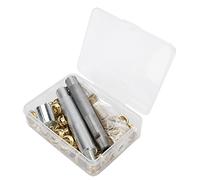 Chiyyak Kit Occhielli Passacavo con Set di Attrezzi per Punzonatura, Occhielli in Ottone Resistente da 0,3 Pollici per Artigianato di Abbigliamento, 100 Set per Scarpe e Scatola Portaoggetti (Oro)