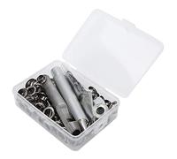 Chiyyak Kit Occhielli Passacavo con Set di Attrezzi per Punzonatura, Occhielli in Ottone Resistente da 0,3 Pollici per Artigianato di Abbigliamento, 100 Set per Scarpe e Scatola Portaoggetti (Grigio)